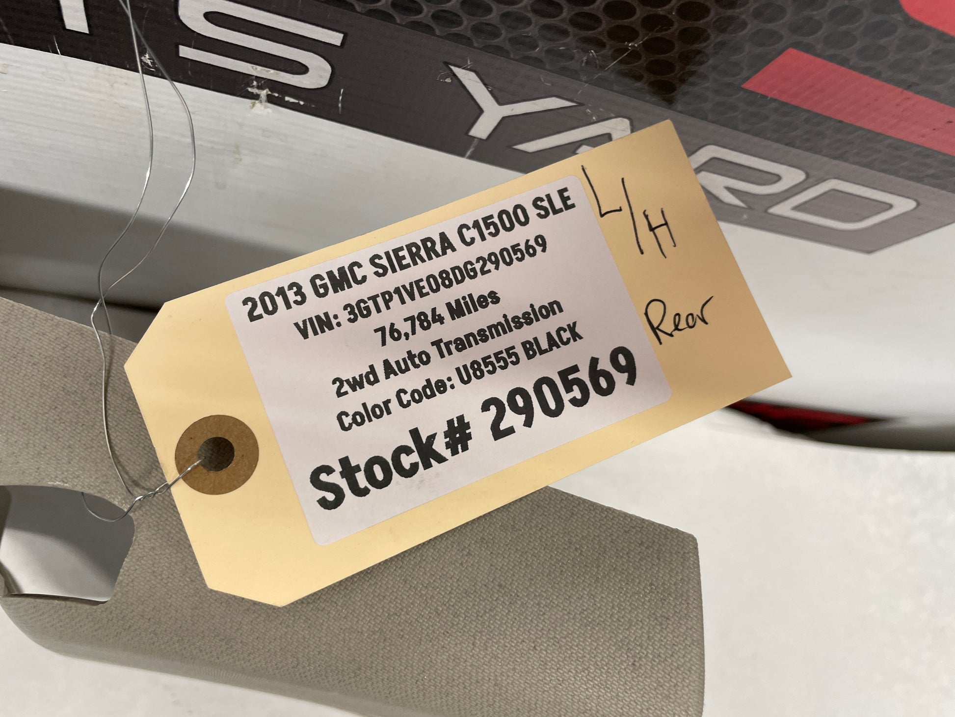 2013 GMC Sierra C1500 SLE RH Passenger Rear C Pillar Trim OEM - Day's Parts Yard