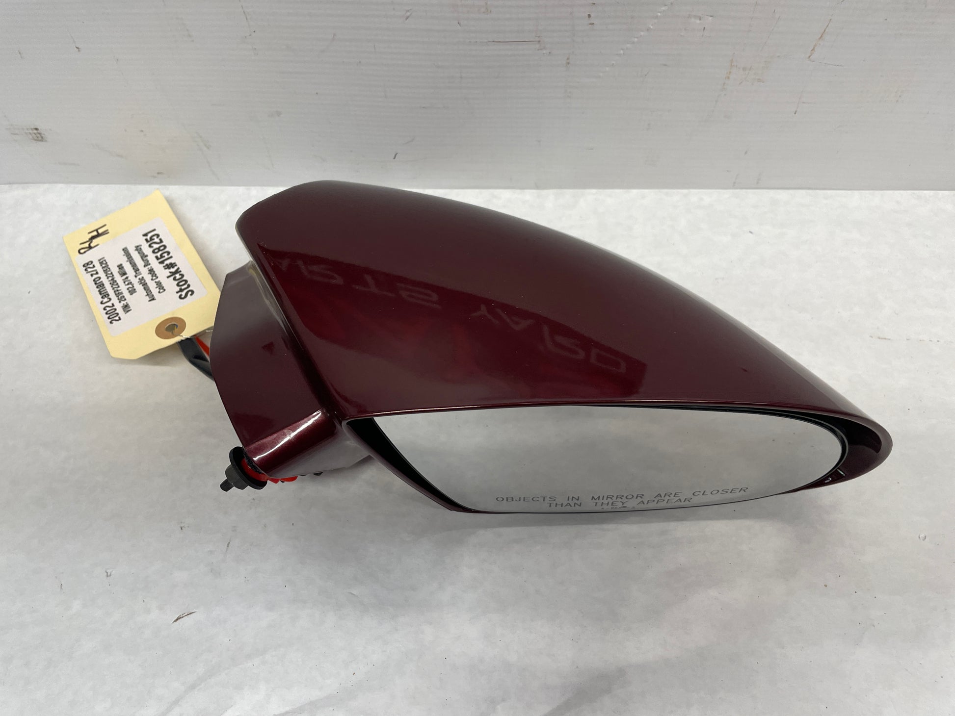 2002 Chevy Camaro Z28 RH Passenger Exterior Side Mirror Burgundy OEM - Day's Parts Yard