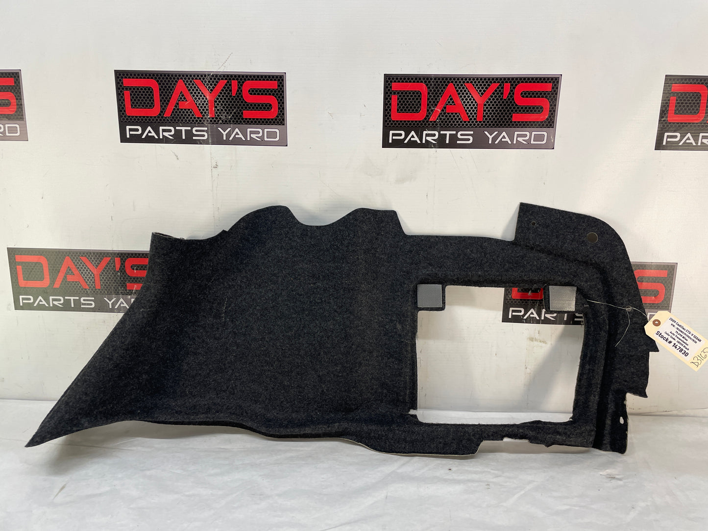 2009 Cadillac CTS-V Sedan RH Passenger Interior Quarter Trunk Compartment Carpet Liner OEM - Day's Parts Yard