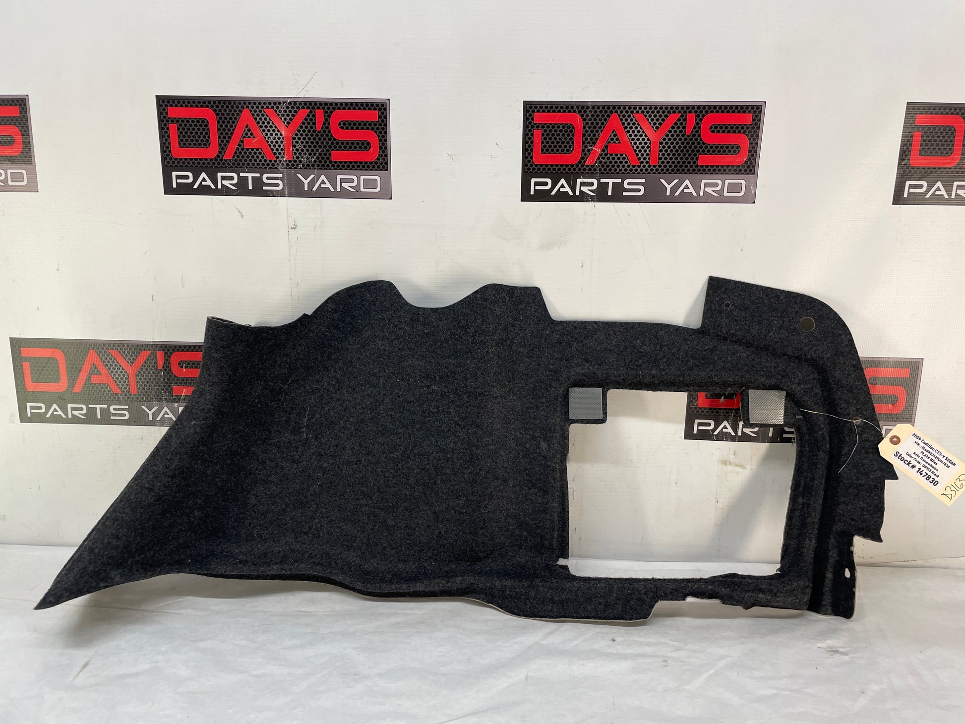 2009 Cadillac CTS-V Sedan RH Passenger Interior Quarter Trunk Compartment Carpet Liner OEM - Day's Parts Yard