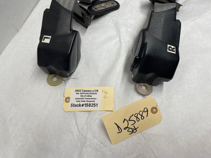 2002 Chevy Camaro Z28 Rear Seatbelt Seat Belts Retractors w/ Buckles OEM Gray Grey - Day's Parts Yard
