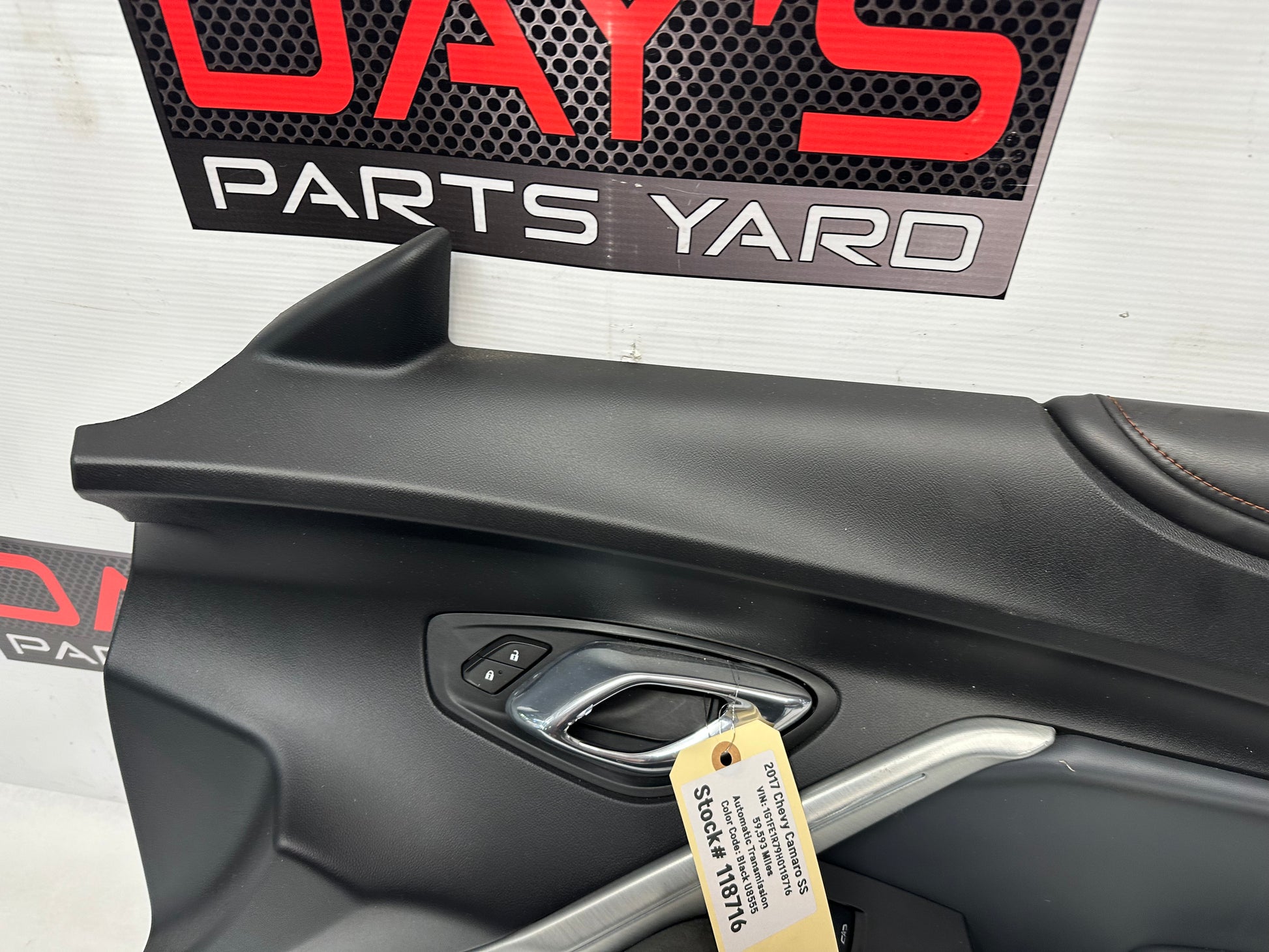 2017 Chevy Camaro SS LH Driver Front Door Panel OEM - Day's Parts Yard