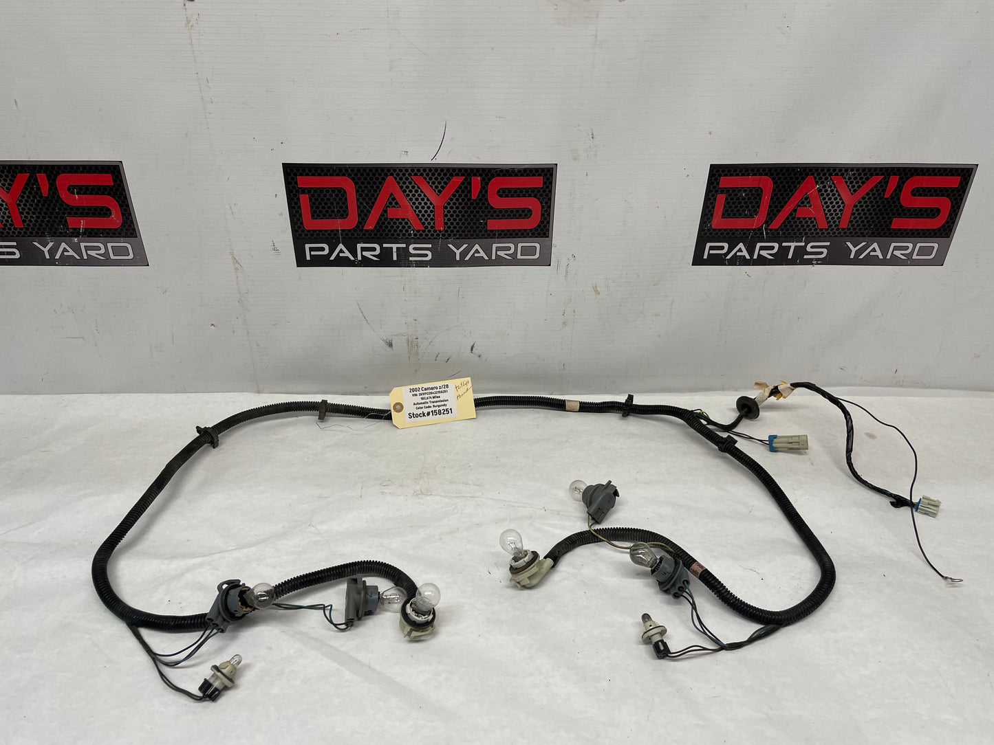 2002 Chevy Camaro Z28 Taillight Tail Light Wire Wiring Harness OEM - Day's Parts Yard