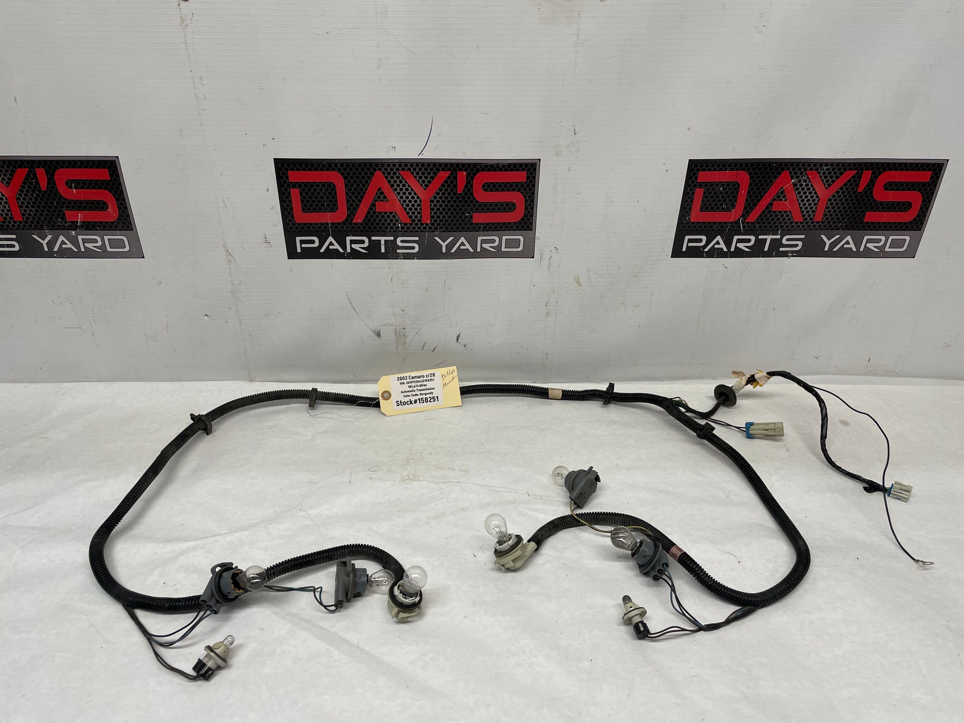2002 Chevy Camaro Z28 Taillight Tail Light Wire Wiring Harness OEM - Day's Parts Yard