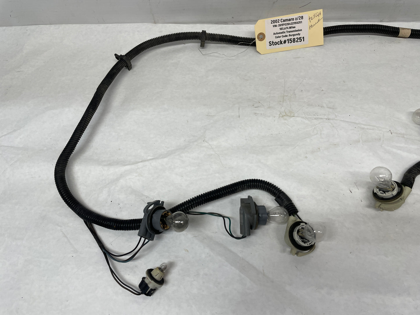 2002 Chevy Camaro Z28 Taillight Tail Light Wire Wiring Harness OEM - Day's Parts Yard
