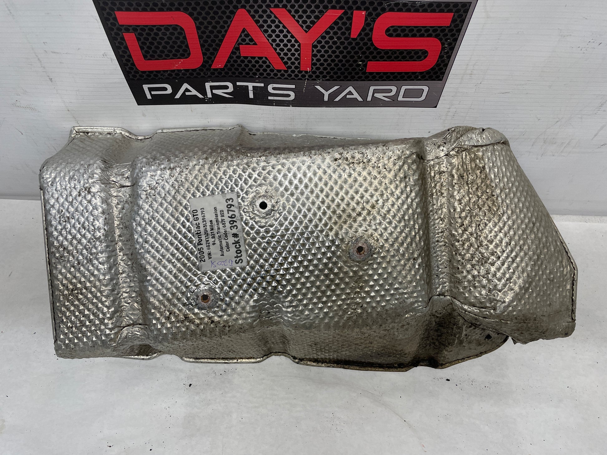 2005 Pontiac GTO LH Driver Exhaust Muffler Heat Shield OEM - Day's Parts Yard