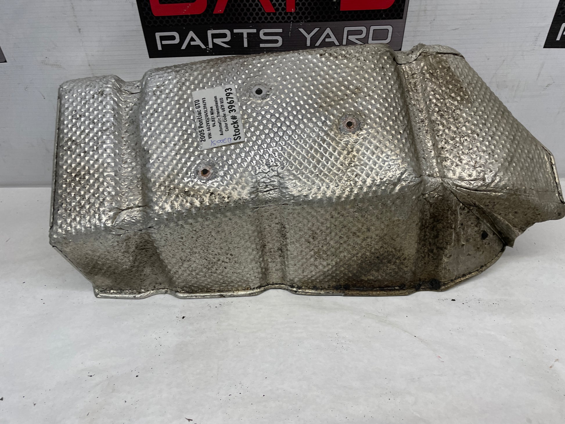 2005 Pontiac GTO LH Driver Exhaust Muffler Heat Shield OEM - Day's Parts Yard