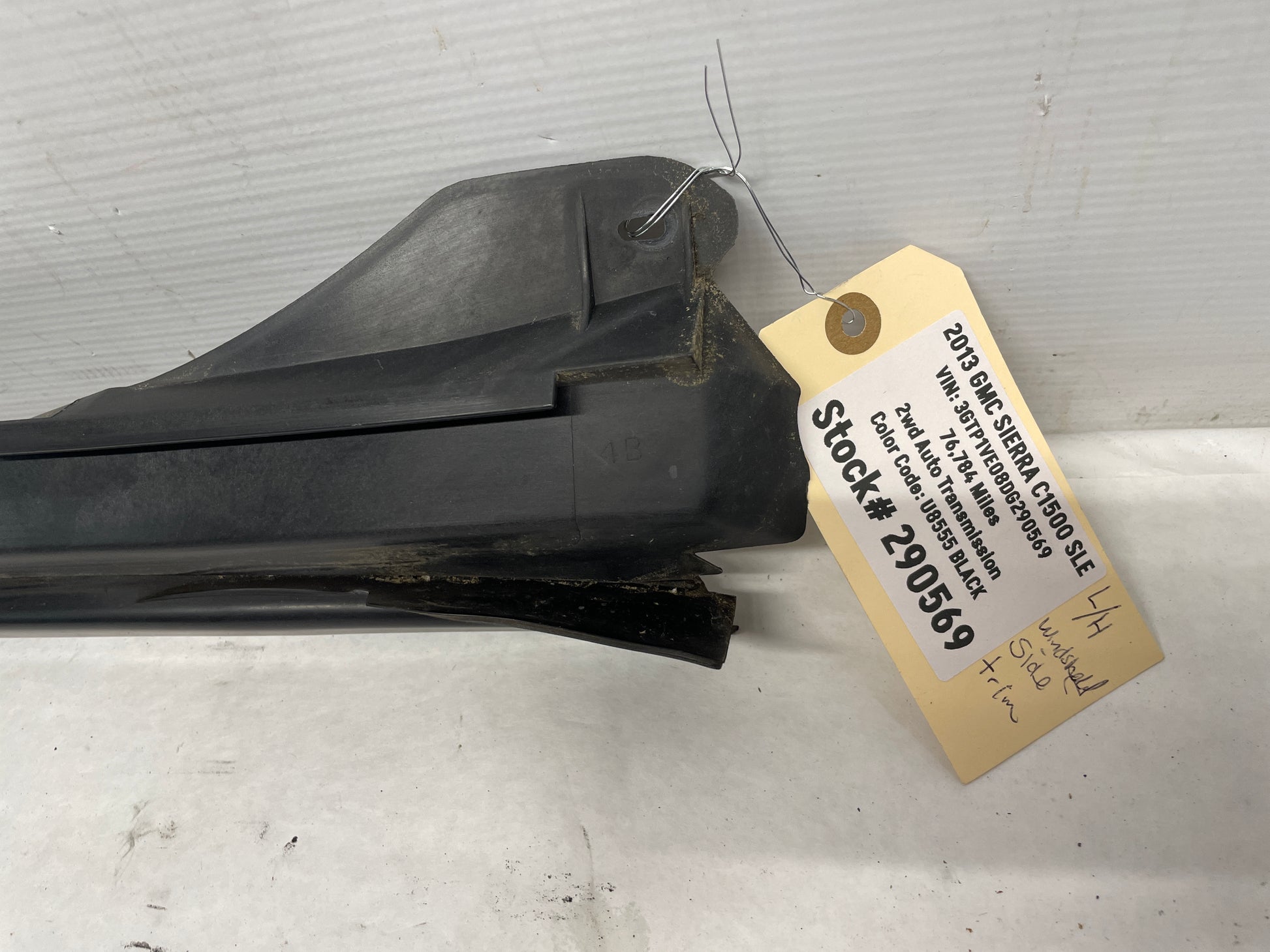 2013 GMC Sierra C1500 SLE LH Driver Windshield Molding Trim OEM - Day's Parts Yard