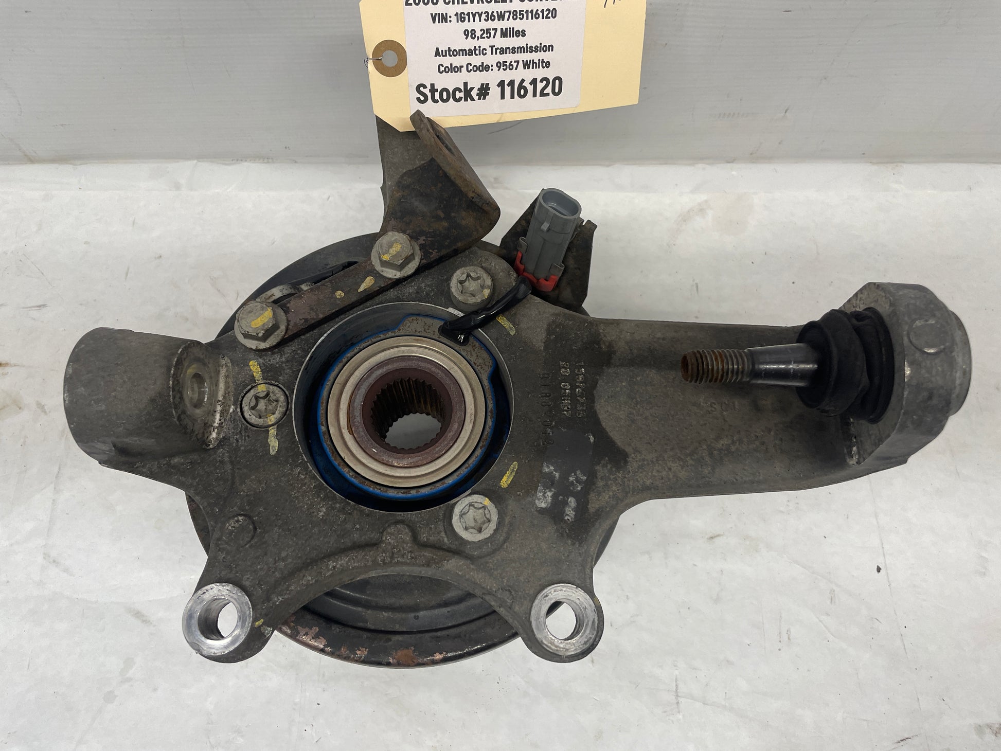 2008 Chevy Corvette LH Driver Rear Suspension Spindle Knuckle Hub OEM - Day's Parts Yard