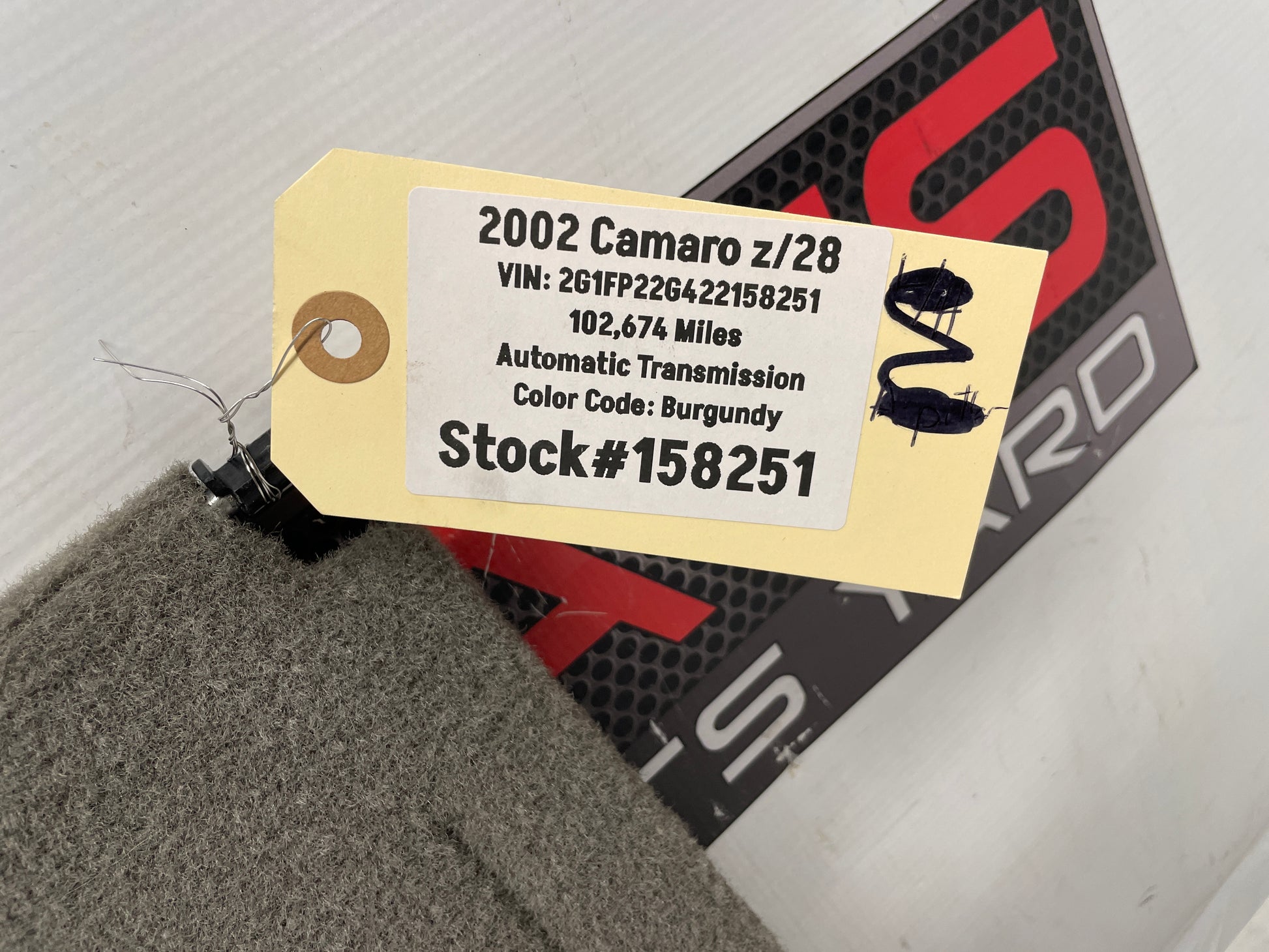 2002 Chevy Camaro Z28 Rear Hatch Cargo Cover Trunk Shade Panel Trim OEM - Day's Parts Yard