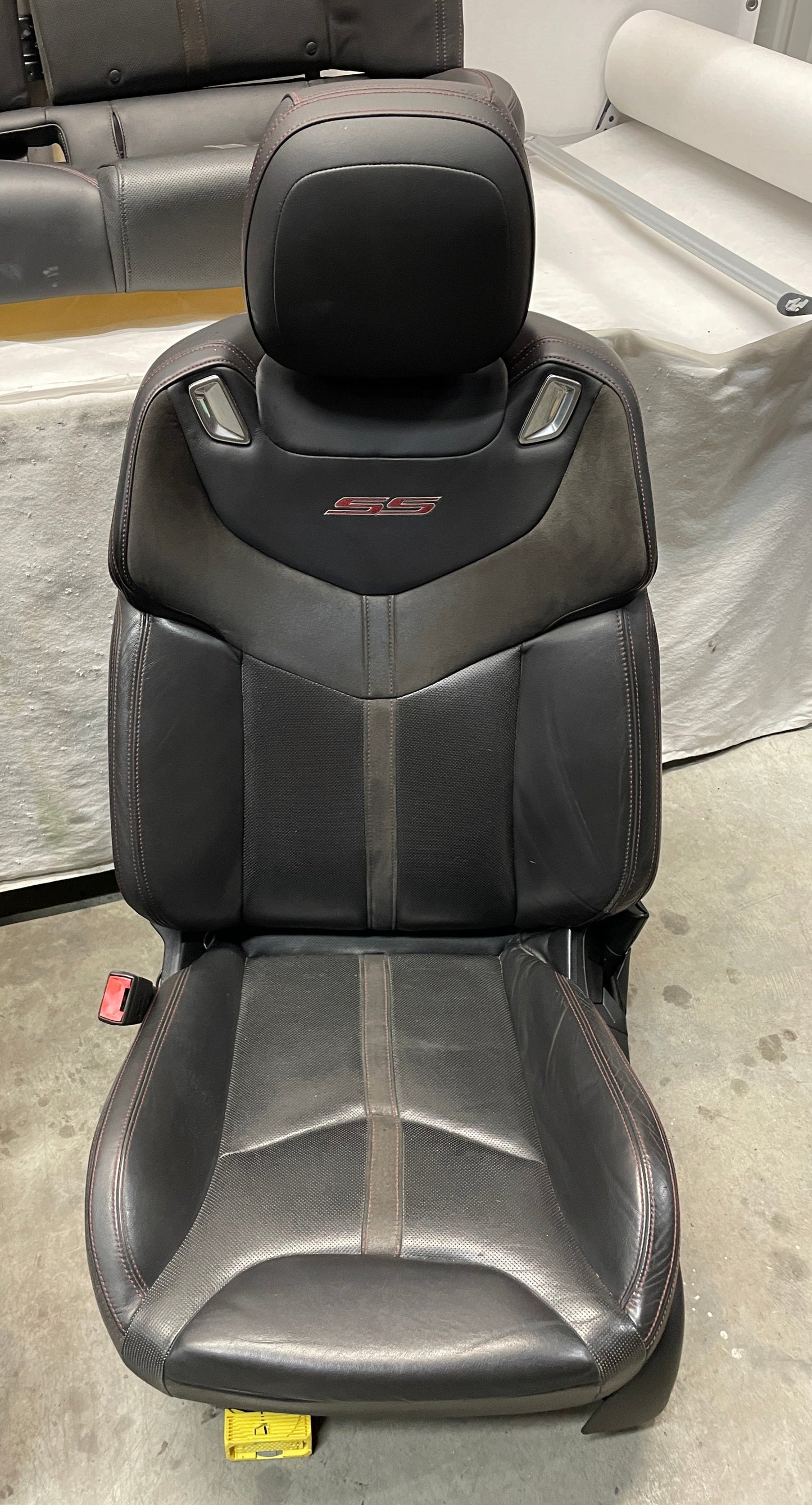 2017 Chevy SS Sedan Front LH Driver Seat Black Leather Alcantara Suede OEM