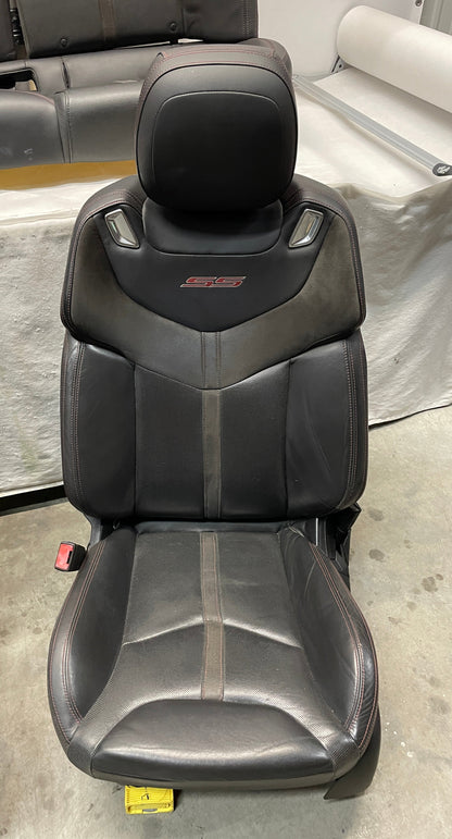 2017 Chevy SS Sedan Front LH Driver Seat Black Leather Alcantara Suede OEM