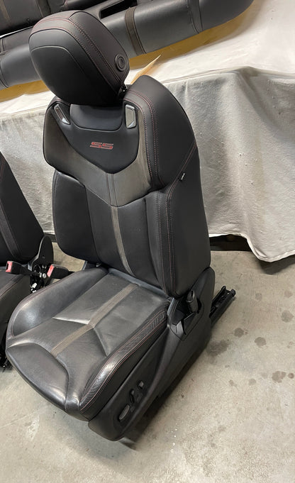 2017 Chevy SS Sedan Front LH Driver Seat Black Leather Alcantara Suede OEM