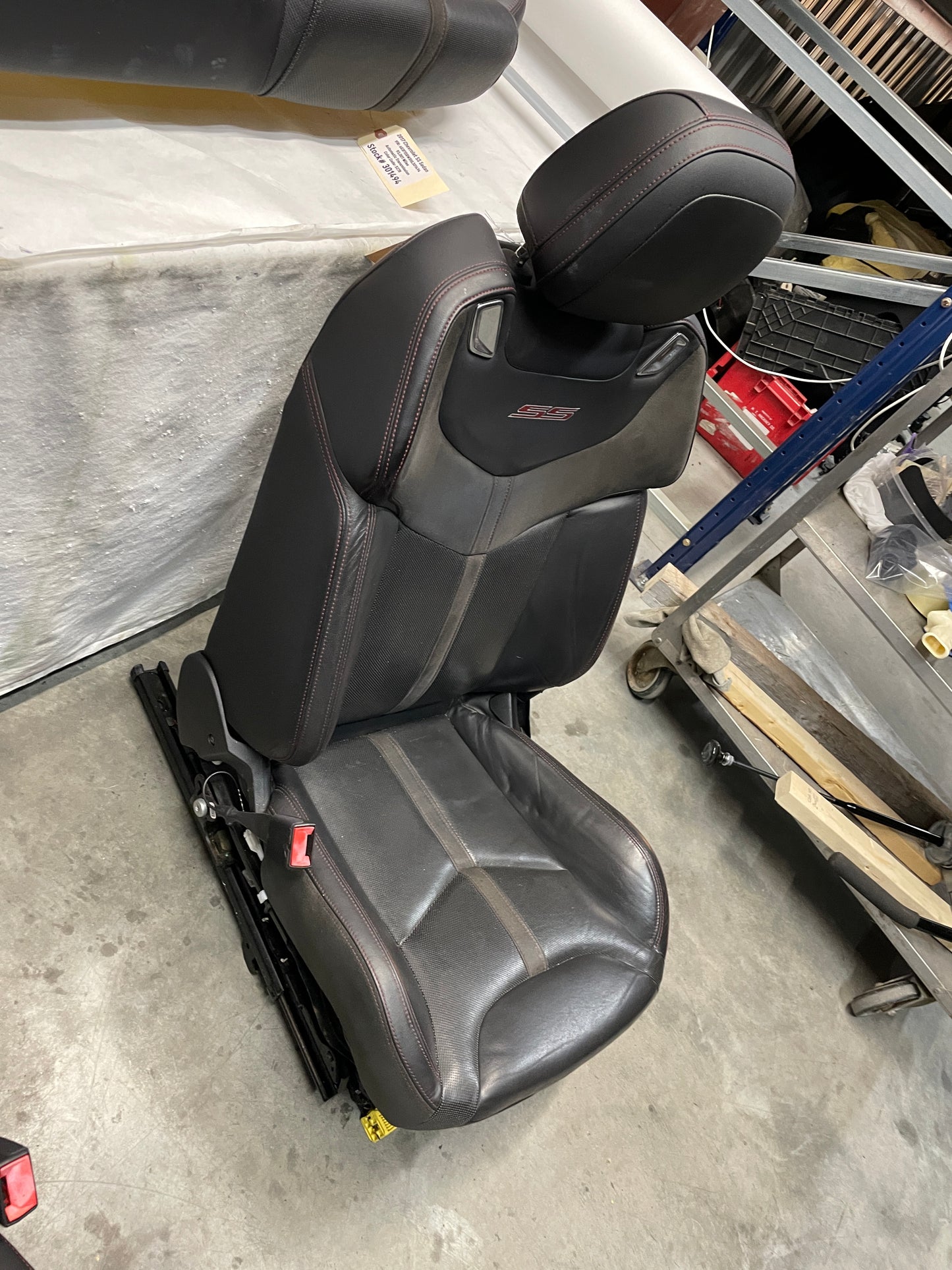 2017 Chevy SS Sedan Front LH Driver Seat Black Leather Alcantara Suede OEM