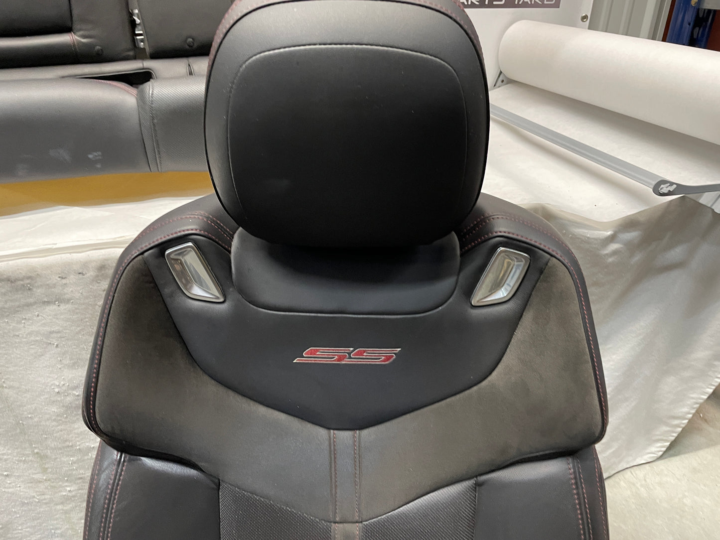 2017 Chevy SS Sedan Front LH Driver Seat Black Leather Alcantara Suede OEM