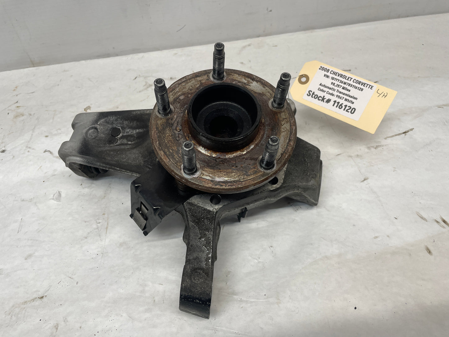 2008 Chevy Corvette LH Driver Front Suspension Spindle Knuckle Hub OEM - Day's Parts Yard