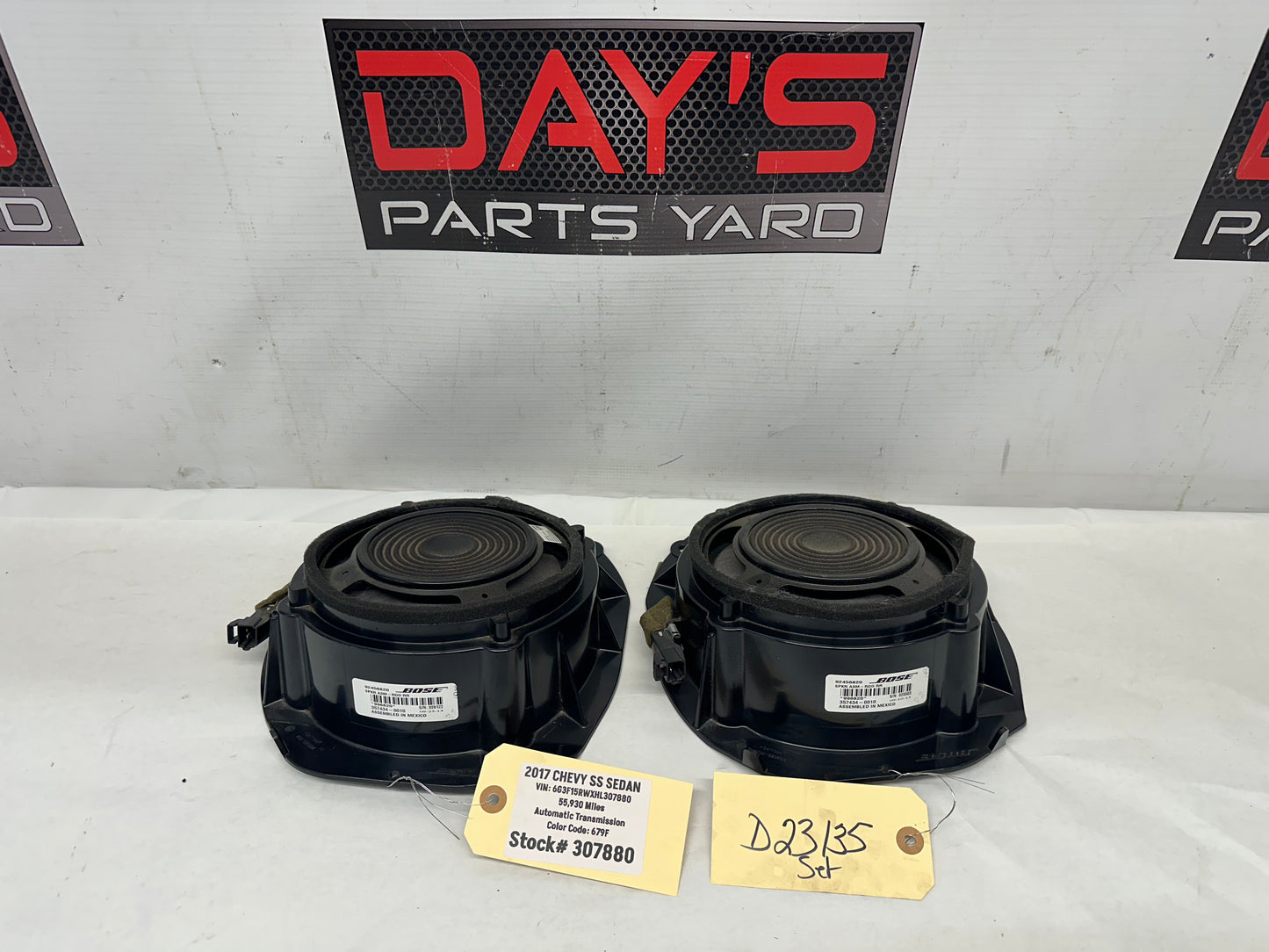 2017 Chevy Camaro SS RH & LH Bose Rear Package Tray Speakers OEM - Day's Parts Yard