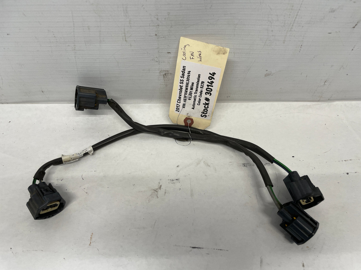 2017 Chevy SS Sedan Radiator Cooling Electric Fan Wire Wiring Harness OEM