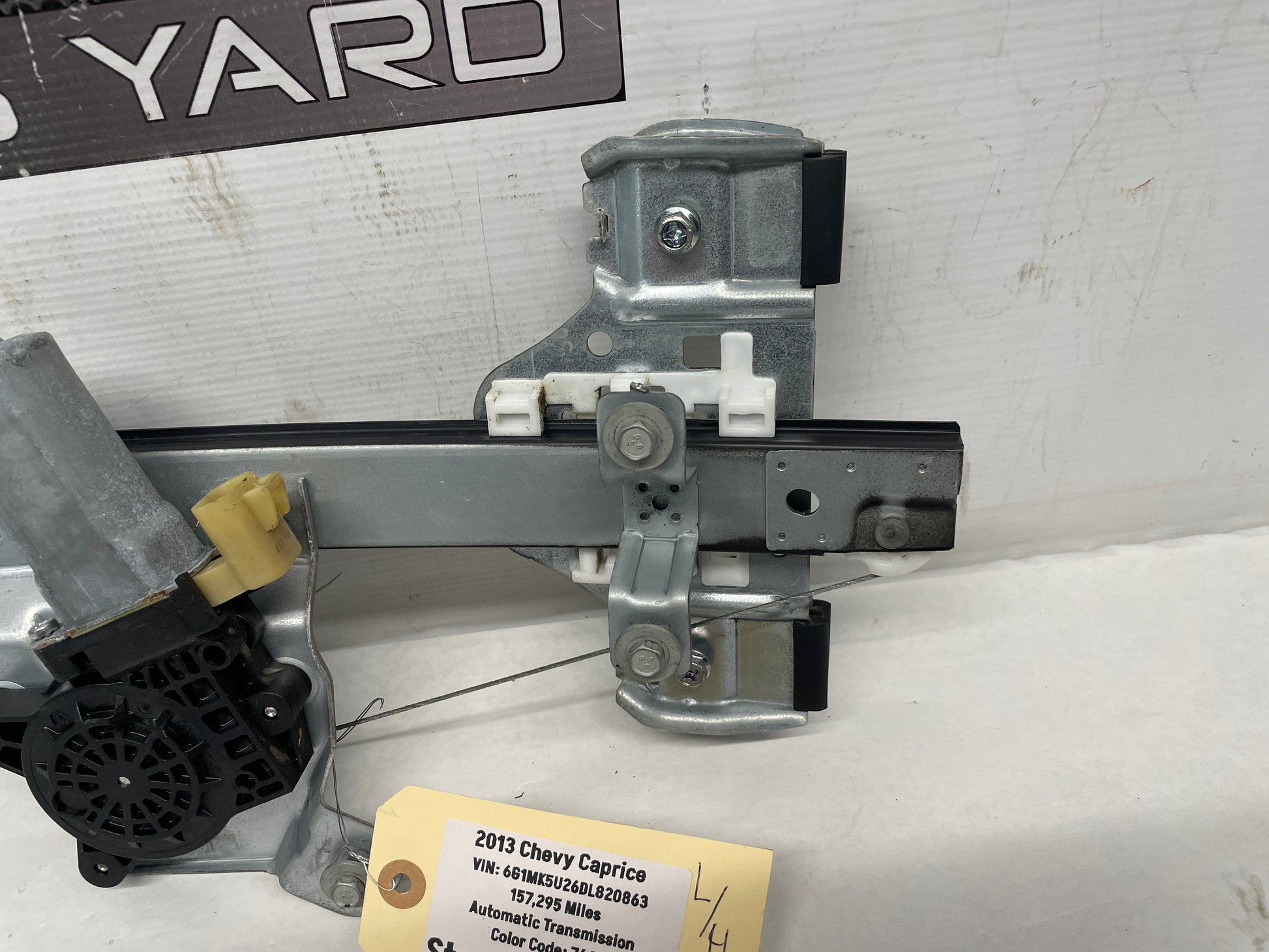 2013 Chevy Caprice LH Driver Rear Door Window Regulator Motor OEM - Day's Parts Yard