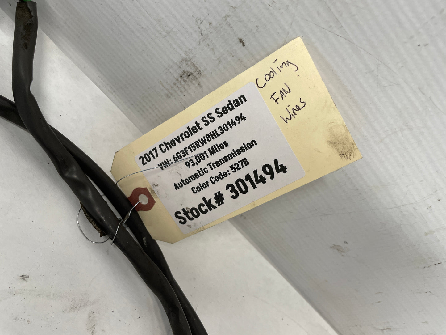 2017 Chevy SS Sedan Radiator Cooling Electric Fan Wire Wiring Harness OEM