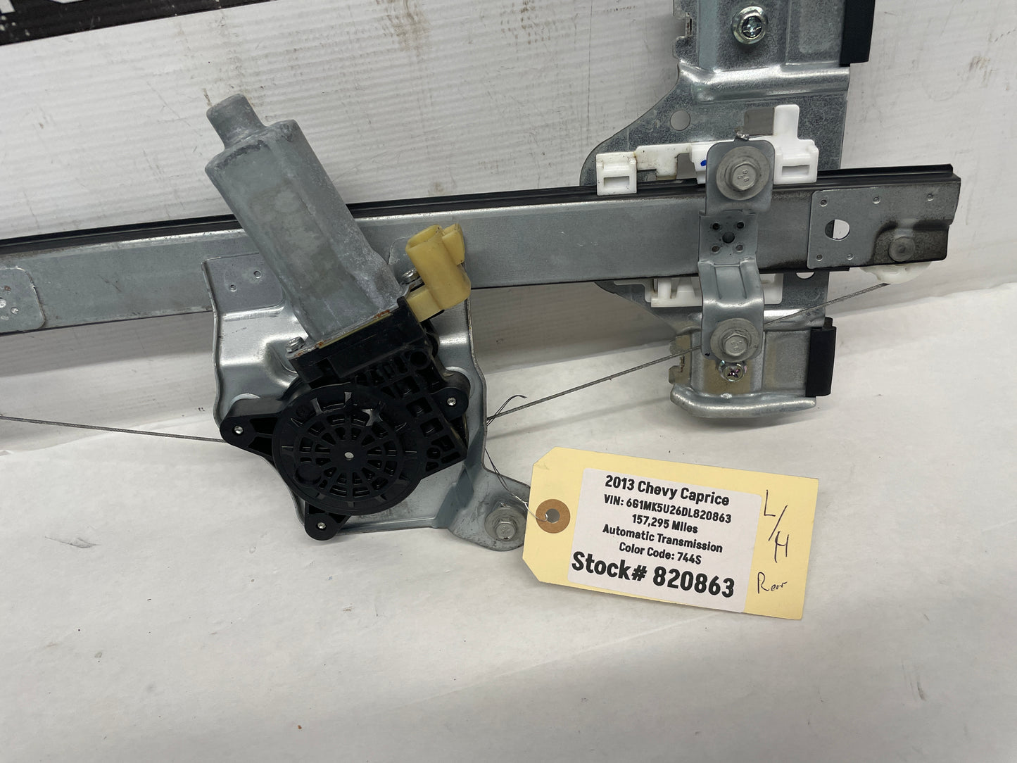 2013 Chevy Caprice LH Driver Rear Door Window Regulator Motor OEM - Day's Parts Yard