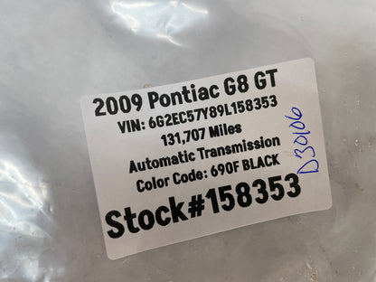2009 Pontiac G8 GT Radiator Elbow Fitting Outlet Pipe OEM