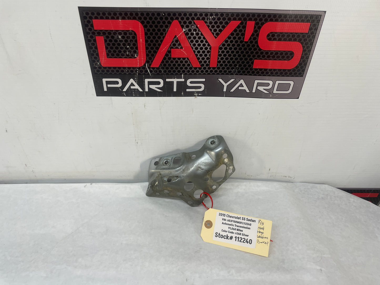 2015 Chevy SS Sedan RH Passenger Weld On Hood Hinge Brackets OEM
