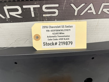 2016 Chevy SS Sedan Front Bumper License Plate Bracket OEM - Day's Parts Yard