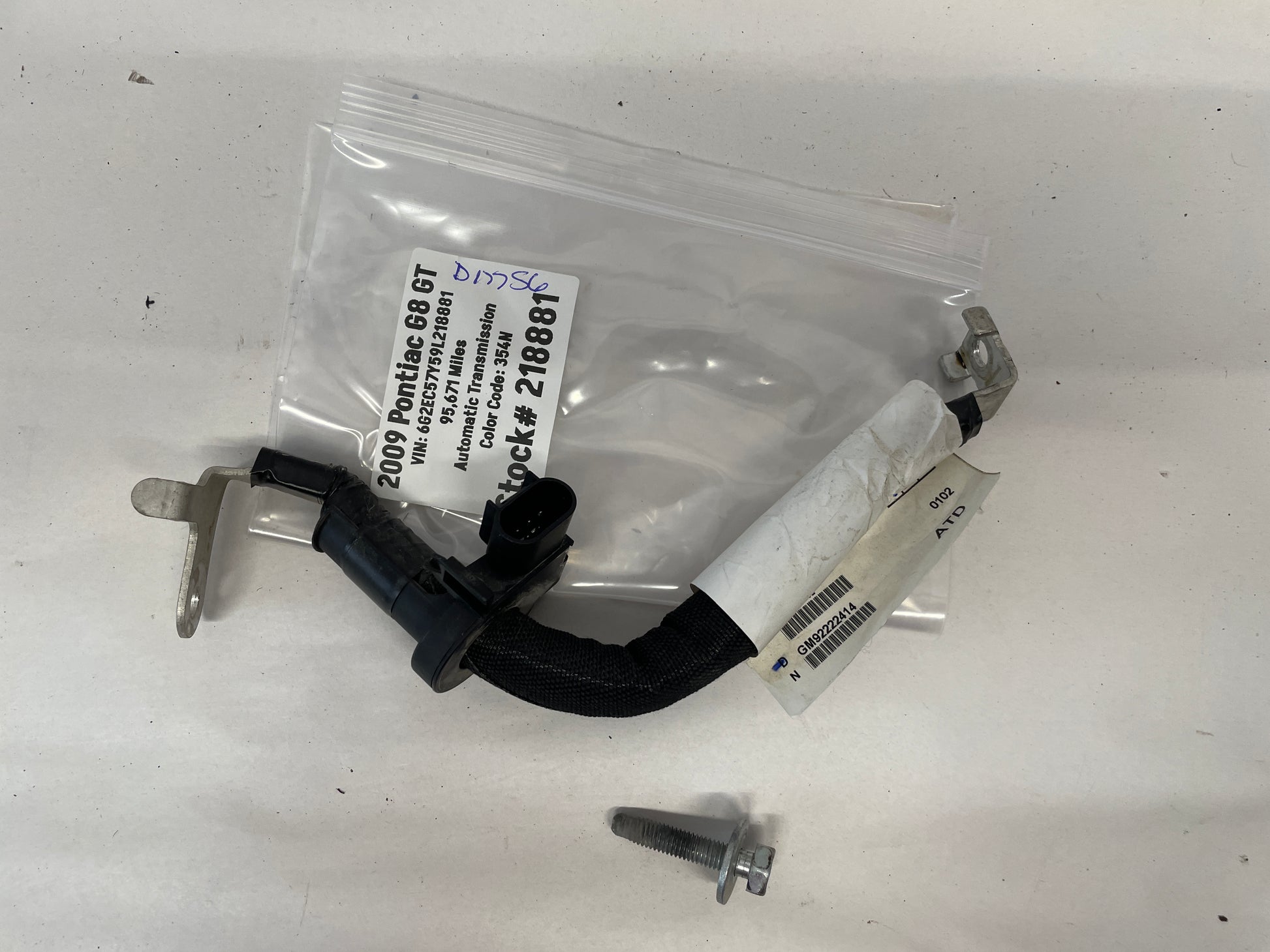 2009 Pontiac G8 GT Negative Battery Terminal Lead OEM - Day's Parts Yard