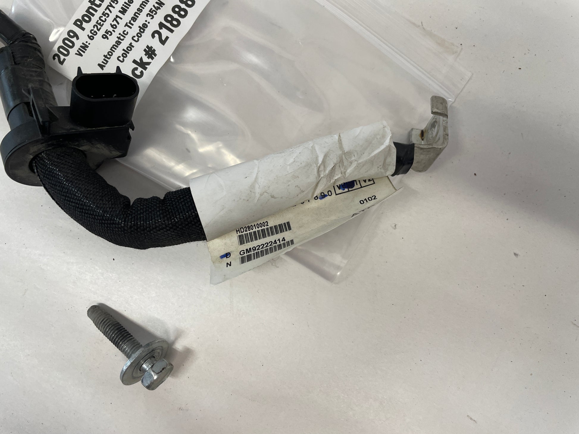 2009 Pontiac G8 GT Negative Battery Terminal Lead OEM - Day's Parts Yard