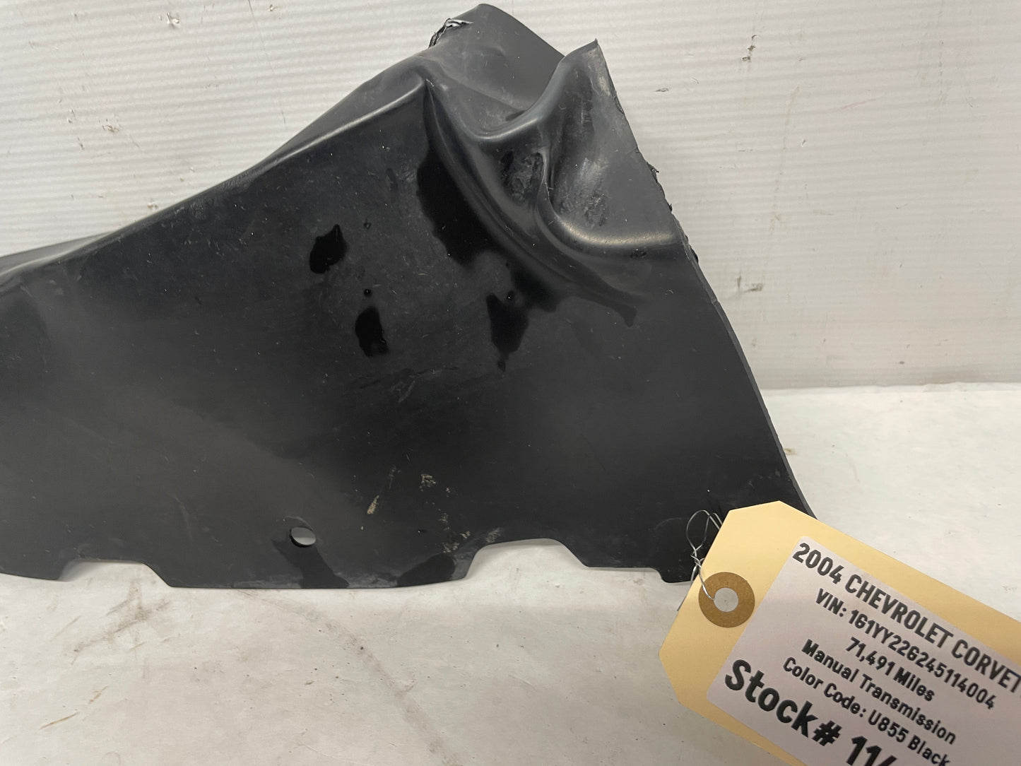 2004 Chevy C5 Corvette LH Driver Front Bumper Lower Splash Shield Outer Panel OEM - Day's Parts Yard
