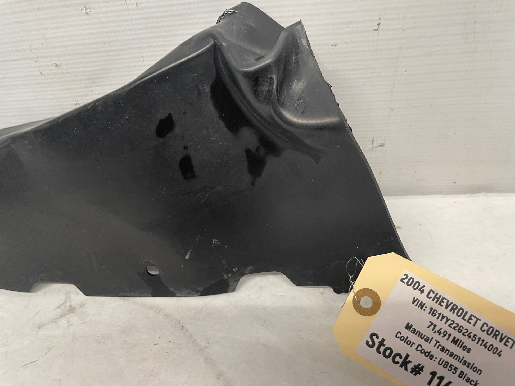 2004 Chevy C5 Corvette LH Driver Front Bumper Lower Splash Shield Outer Panel OEM - Day's Parts Yard