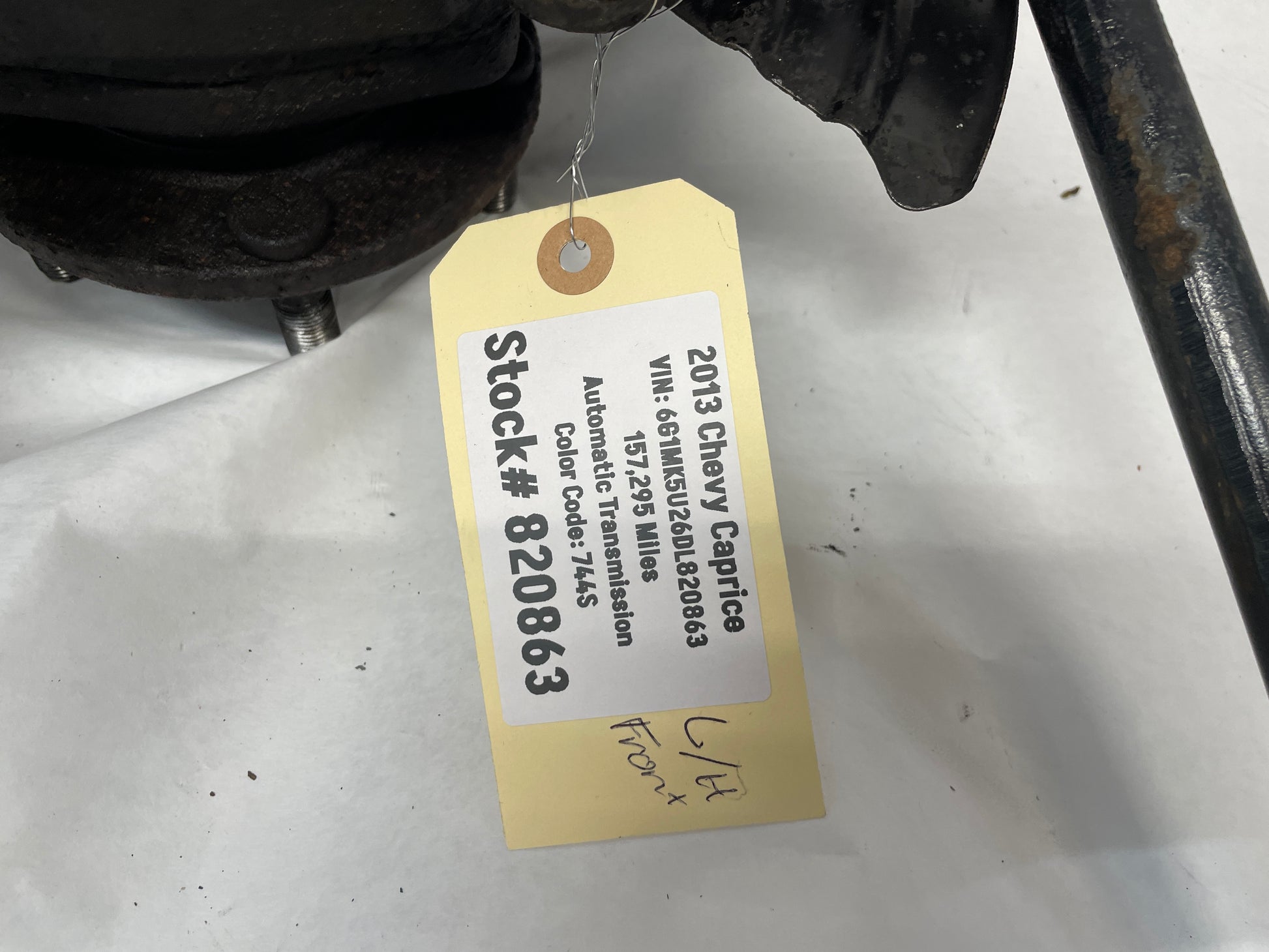 2013 Chevy Caprice LH Driver Front Suspension Spindle Hub Knuckle Control Arms OEM - Day's Parts Yard