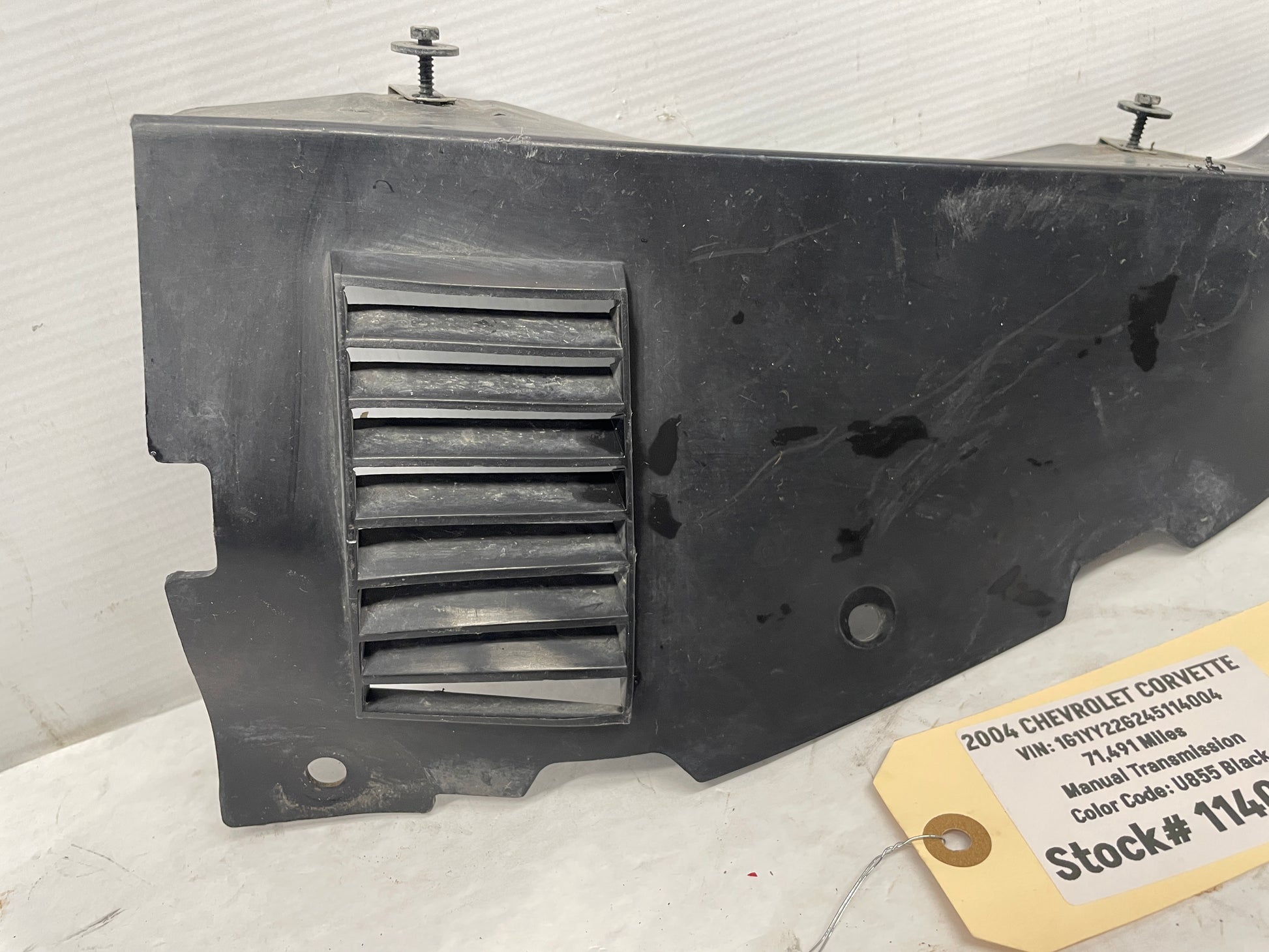 2004 Chevy C5 Corvette RH Passenger Front End Lower Splash Shield Outer Panel OEM - Day's Parts Yard