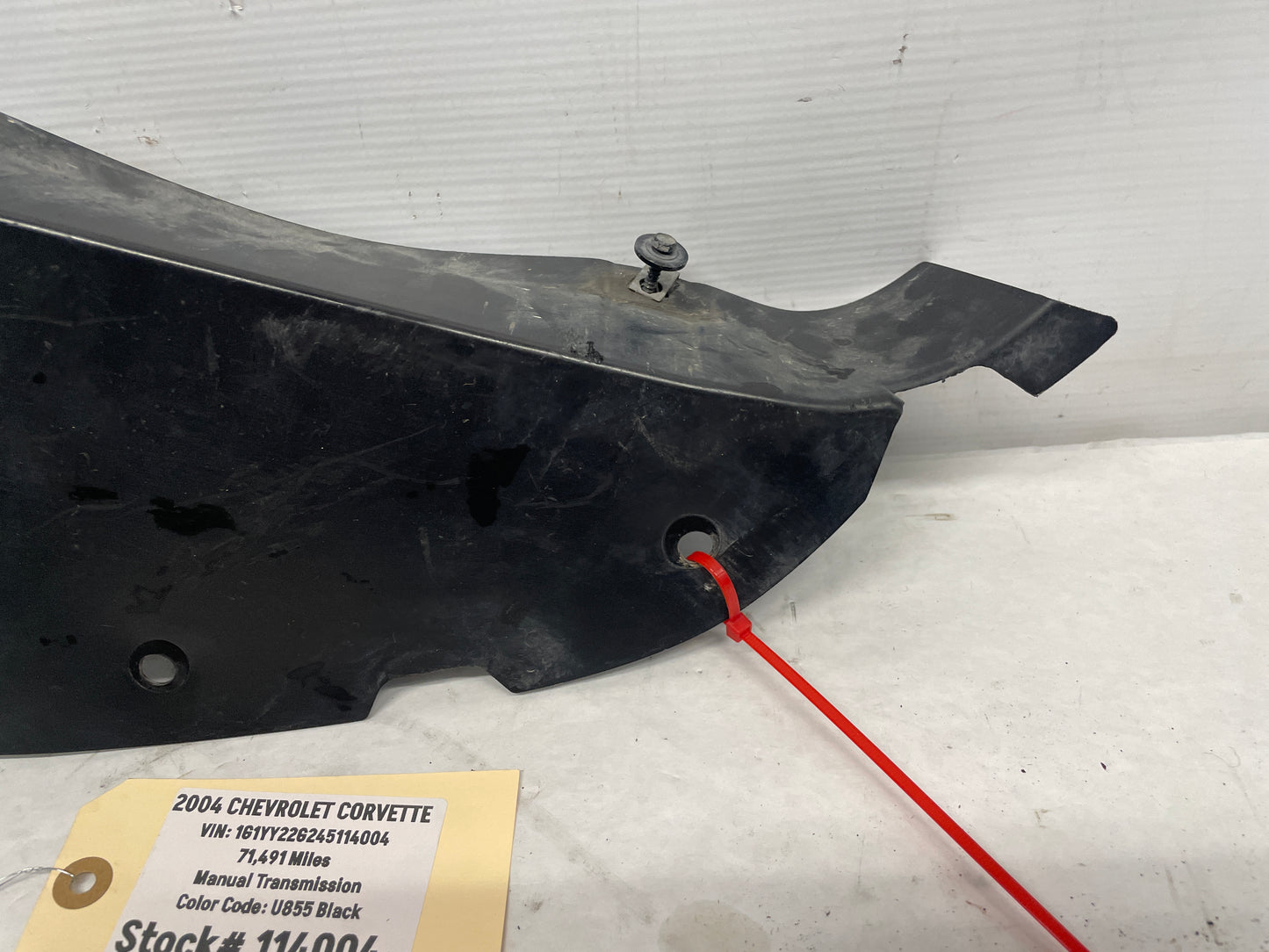 2004 Chevy C5 Corvette RH Passenger Front End Lower Splash Shield Outer Panel OEM - Day's Parts Yard