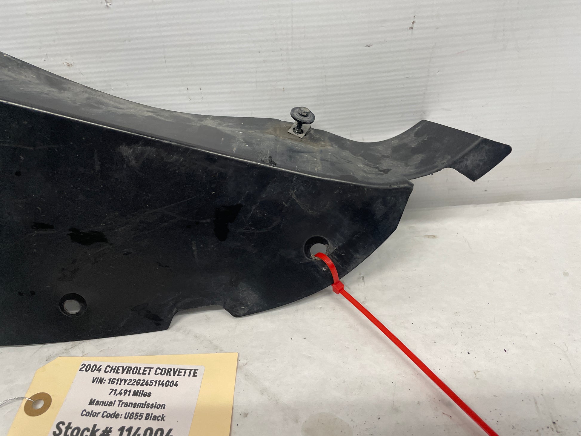 2004 Chevy C5 Corvette RH Passenger Front End Lower Splash Shield Outer Panel OEM - Day's Parts Yard