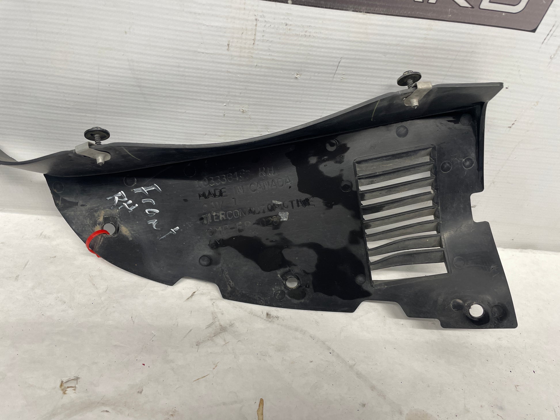 2004 Chevy C5 Corvette RH Passenger Front End Lower Splash Shield Outer Panel OEM - Day's Parts Yard