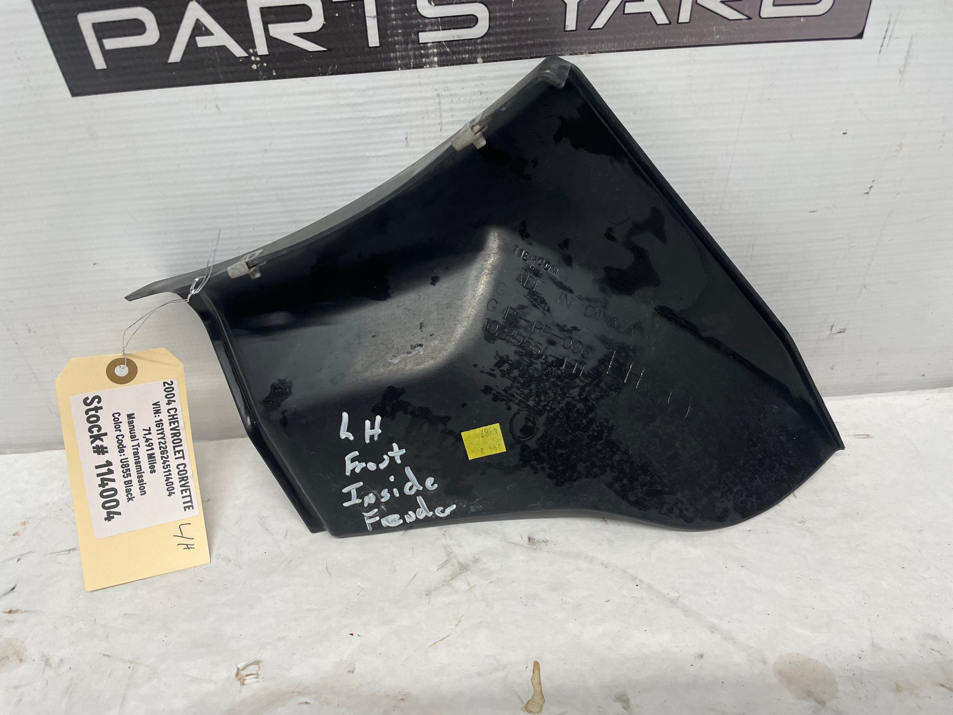 2004 Chevy C5 Corvette LH Driver Front Fender Lower Insert Panel OEM - Day's Parts Yard