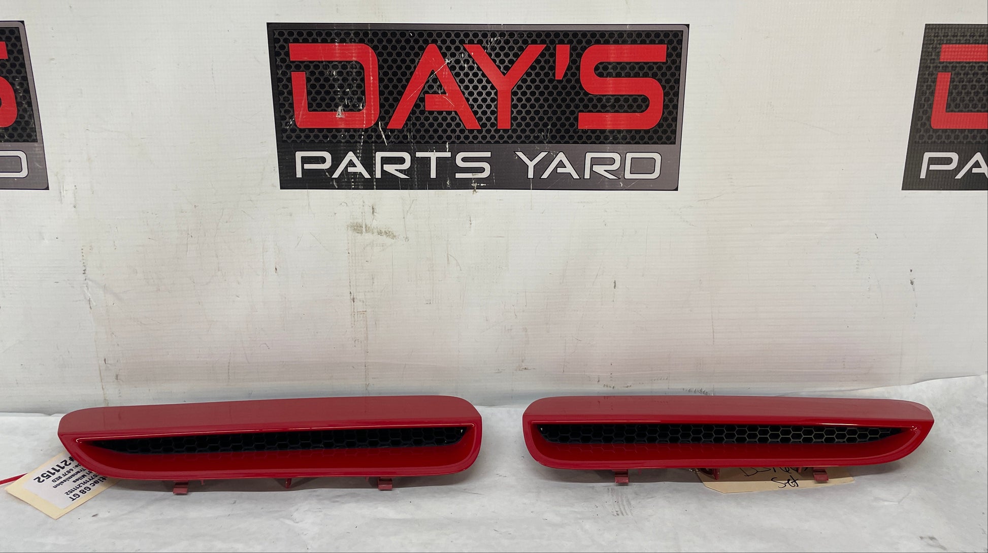 2009 Pontiac G8 GT RH & LH Hood Scoops Vents Red OEM - Day's Parts Yard