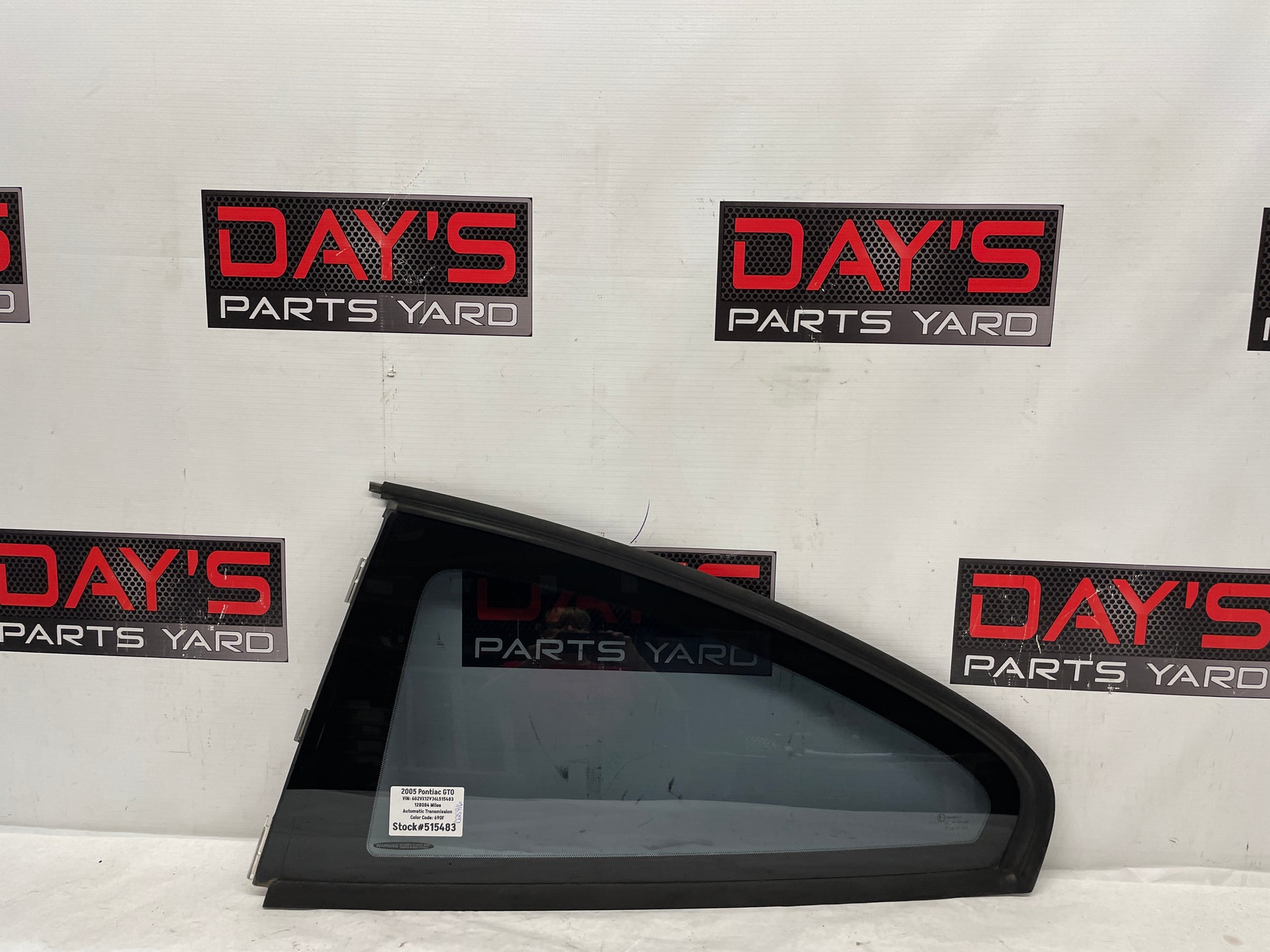 2006 Pontiac GTO LH Driver Rear Quarter Window Glass OEM - Day's Parts Yard