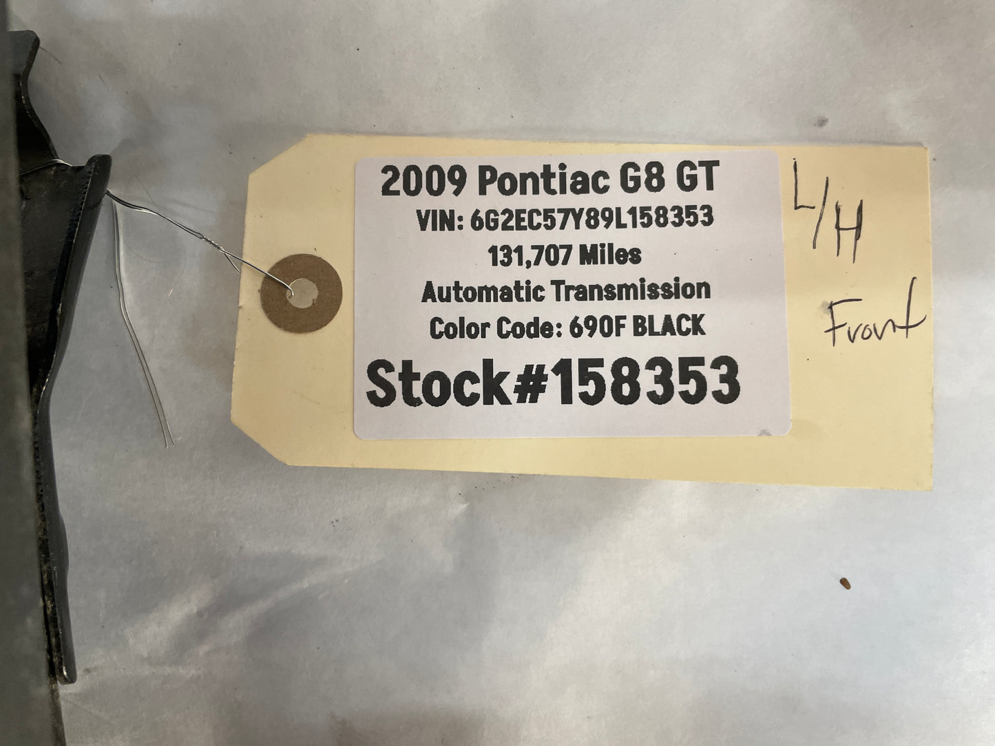 2009 Pontiac G8 GT LH Driver Front Seat Track Frame Electric OEM