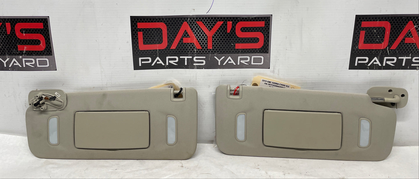 2013 GMC Sierra C1500 SLE RH & LH Sunvisor Sun Visor w/ Clips OEM - Day's Parts Yard
