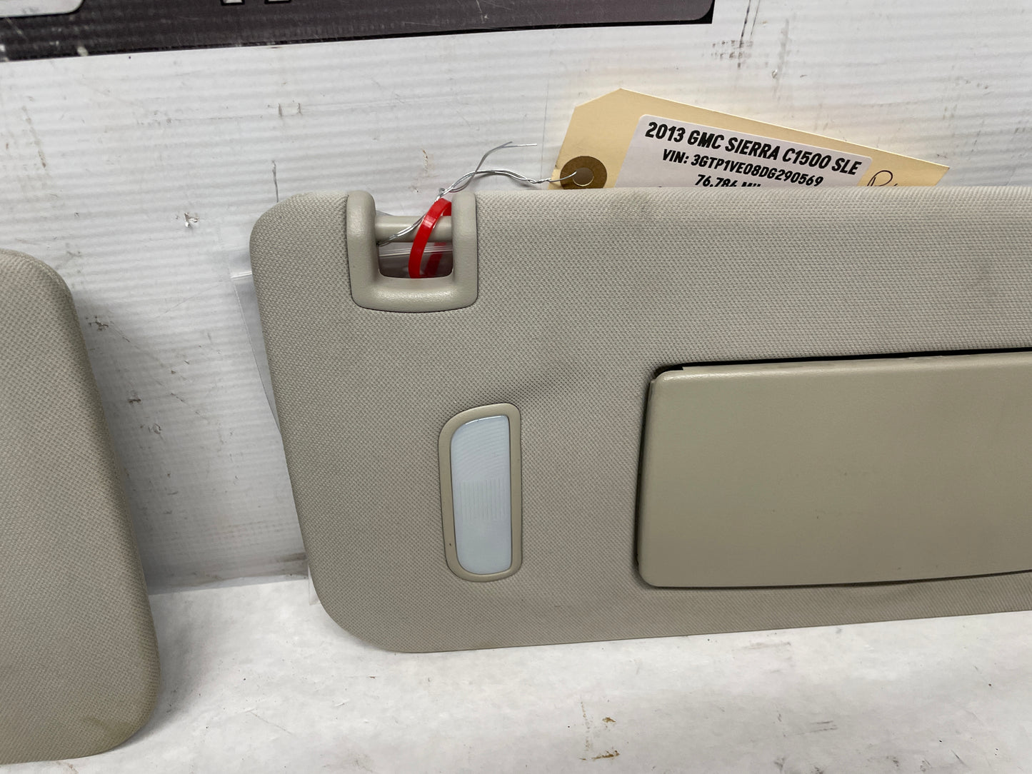 2013 GMC Sierra C1500 SLE RH & LH Sunvisor Sun Visor w/ Clips OEM - Day's Parts Yard