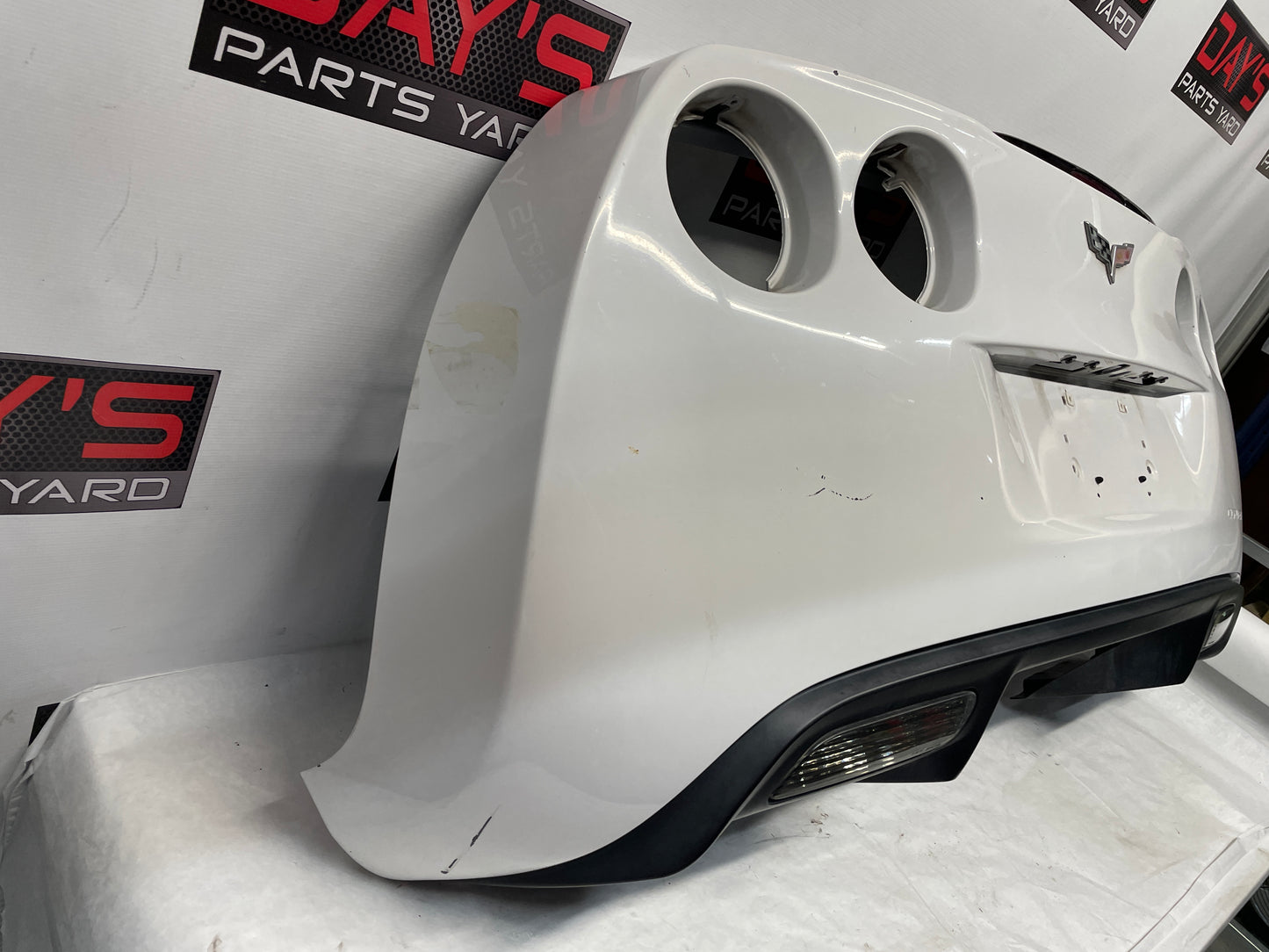 2008 Chevy Corvette Rear Bumper Cover White OEM - Day's Parts Yard