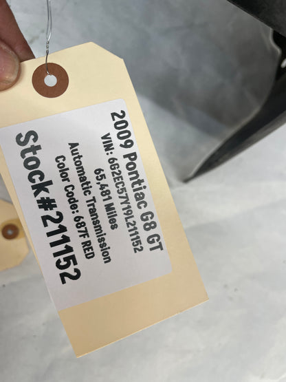 2009 Pontiac G8 GT LH Driver Front Fender Wheel Well Liner House OEM - Day's Parts Yard