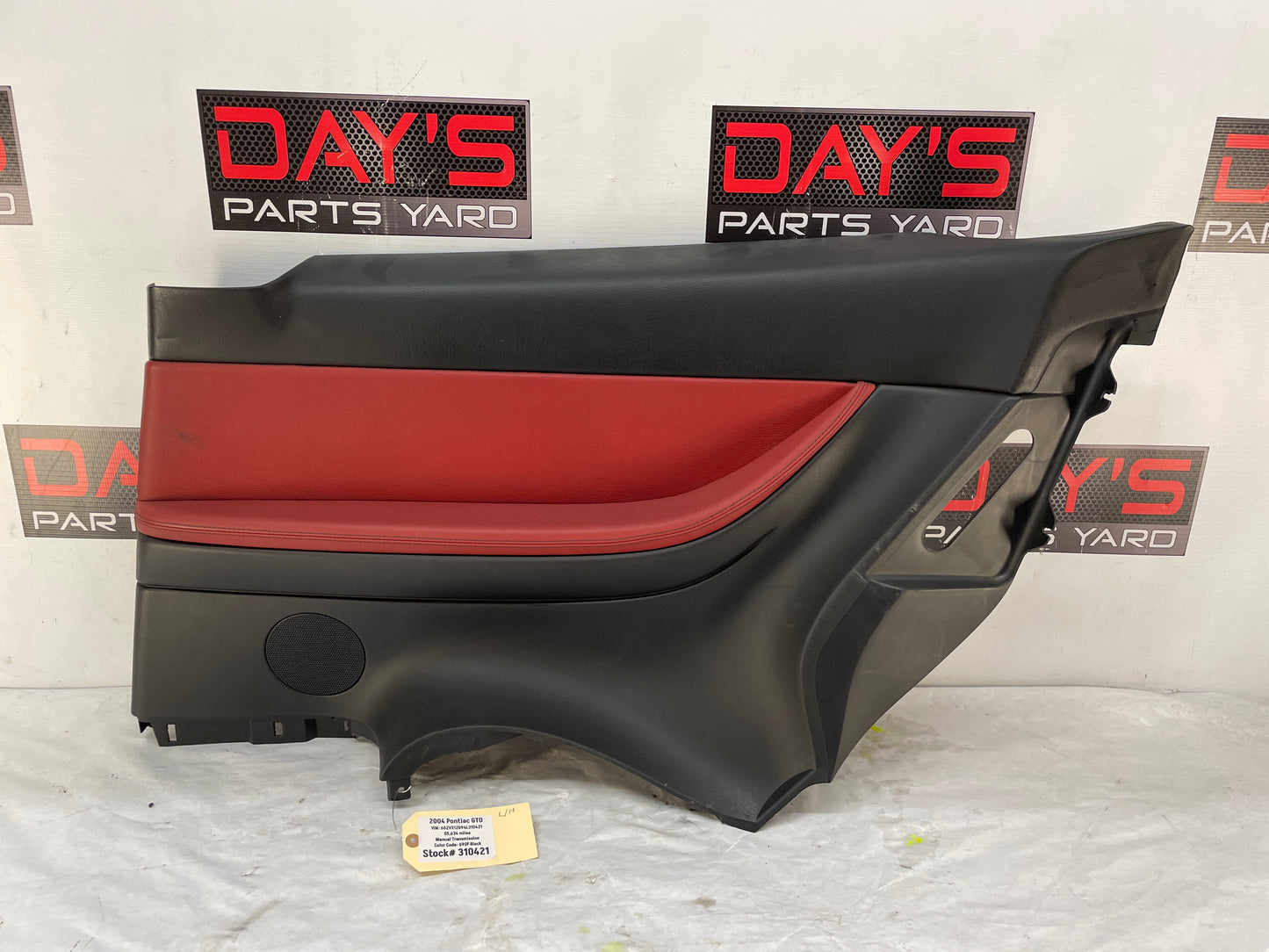 2004 Pontiac GTO RH Passenger Rear Interior Quarter Door Panel Trim Red OEM