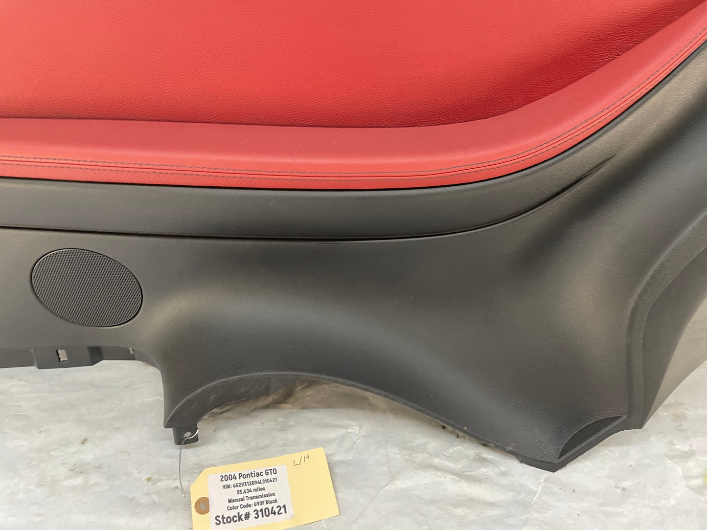 2004 Pontiac GTO RH Passenger Rear Interior Quarter Door Panel Trim Red OEM