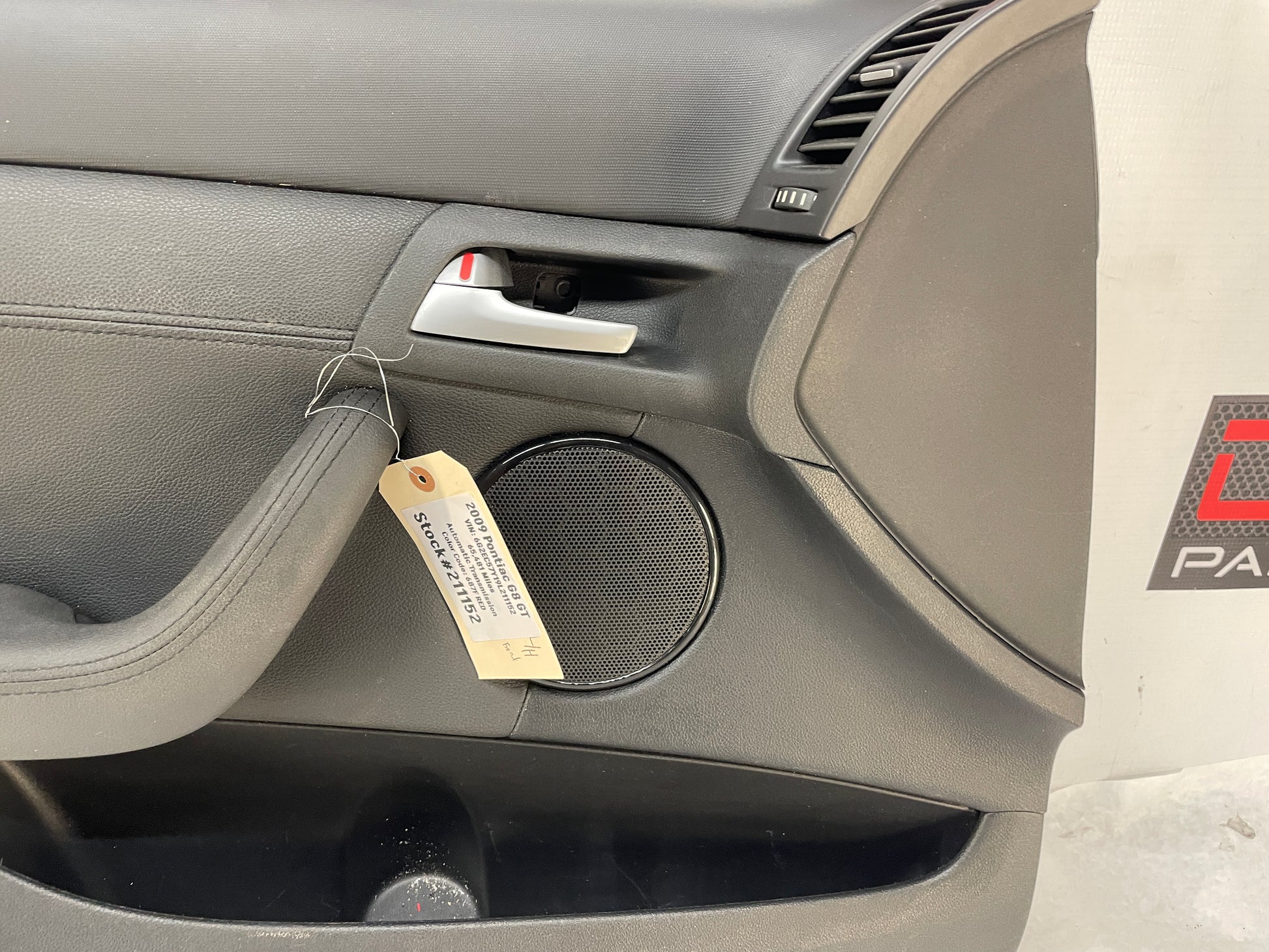 2009 Pontiac G8 GT LH Driver Front Interior Door Panel Trim OEM - Day's Parts Yard