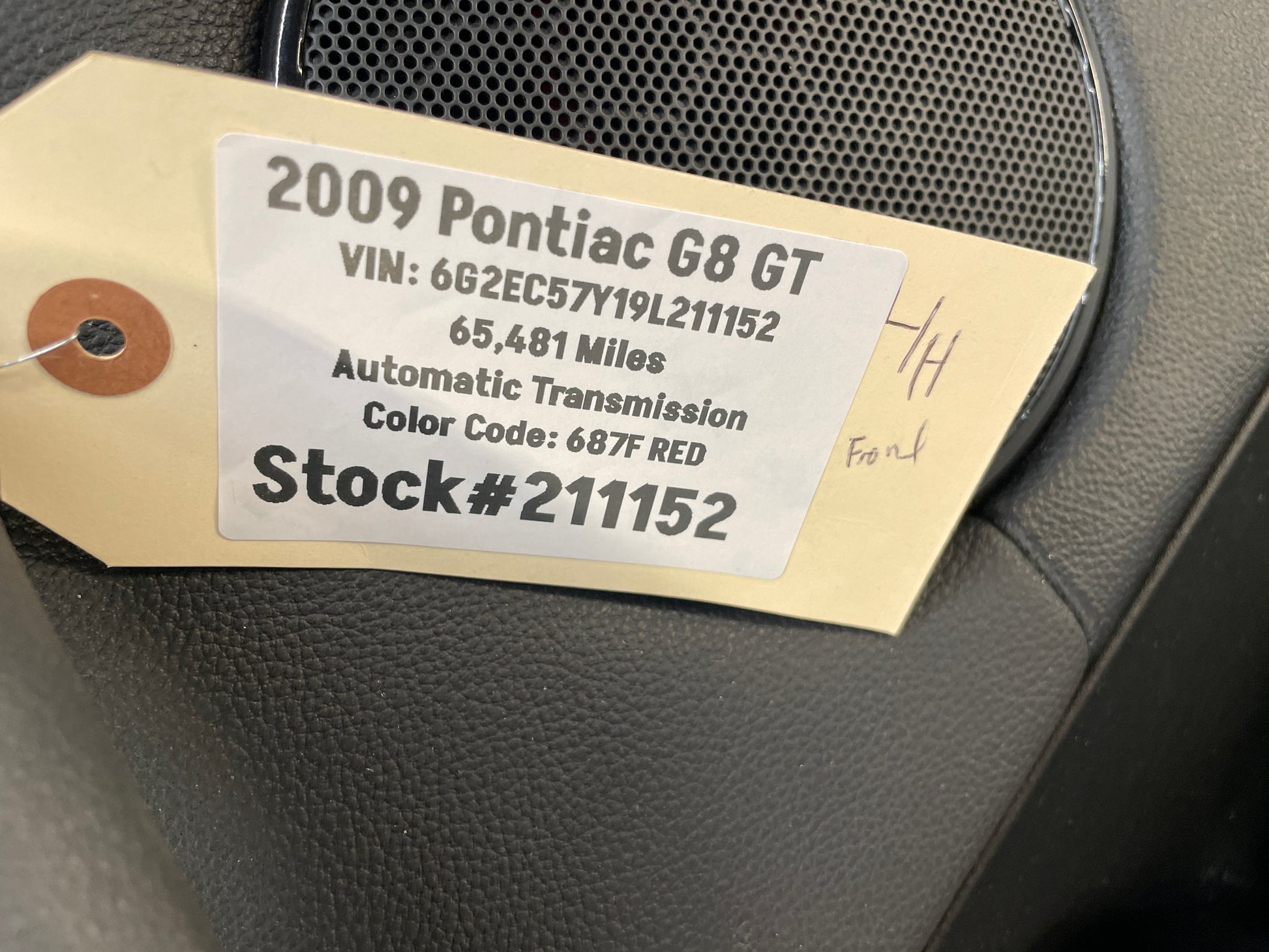 2009 Pontiac G8 GT LH Driver Front Interior Door Panel Trim OEM - Day's Parts Yard