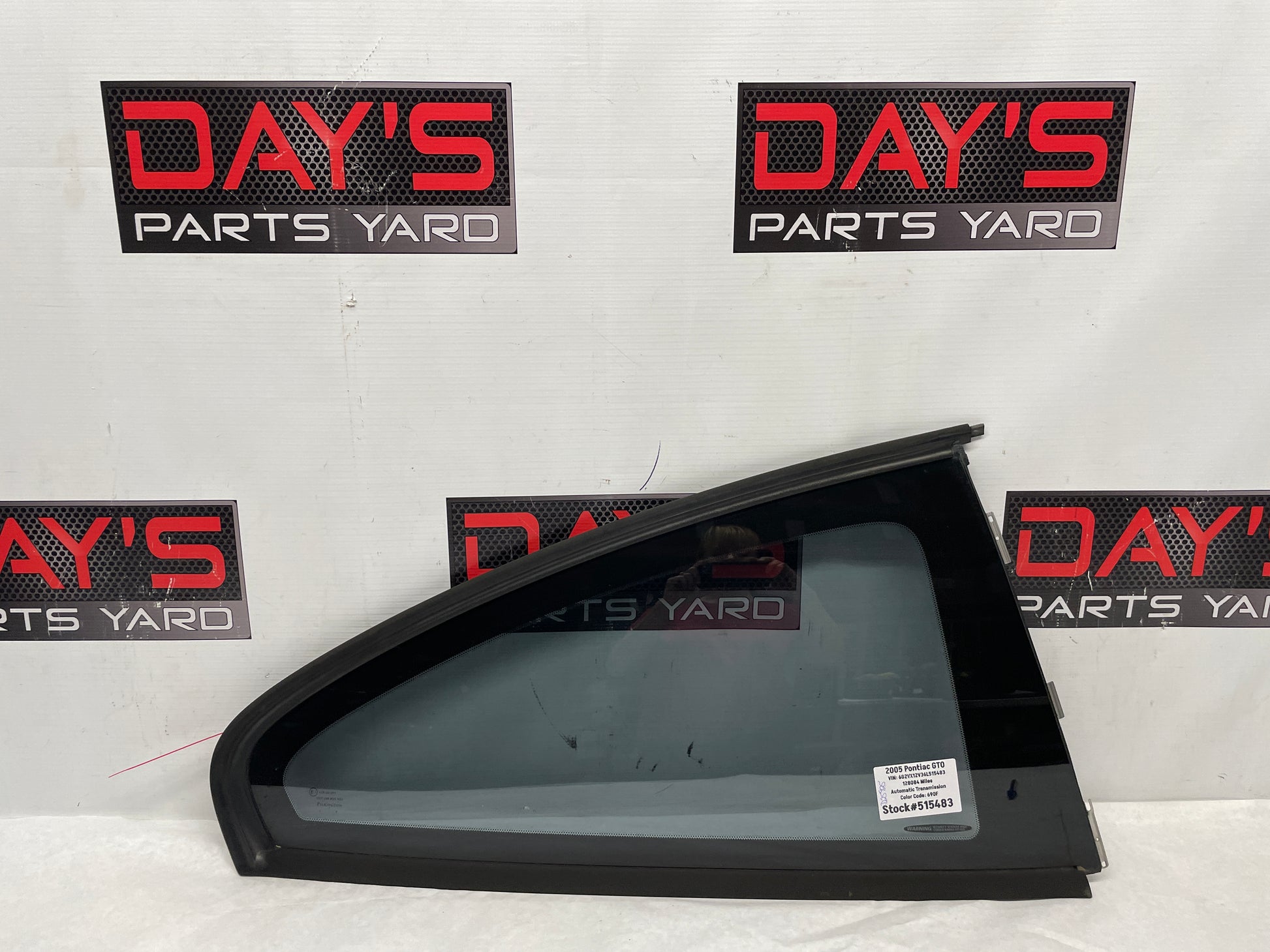 2006 Pontiac GTO RH Passenger Rear Quarter Window Glass OEM - Day's Parts Yard